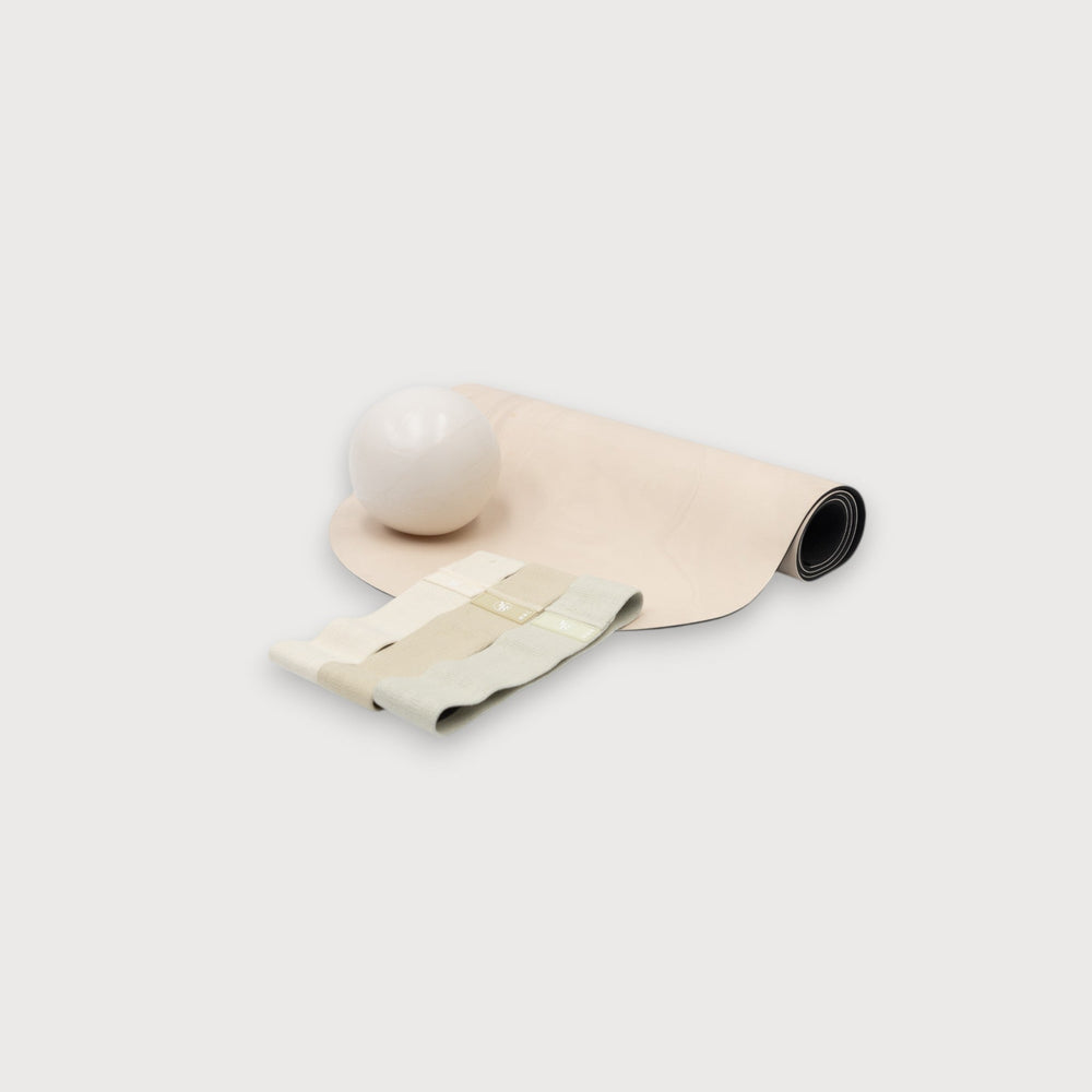 Blush Pink Mat Pilates Pack with Ball and Resistance Bands - Lifestyle View | Your Reformer