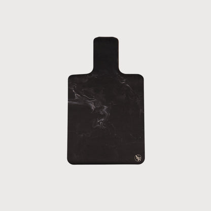 Black Wash Microfibre Reformer Mat - Flat Lay with Marble Pattern | Your Reformer