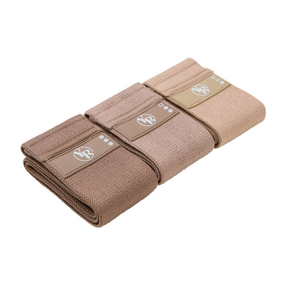 Mocha Fabric Booty Bands Set - Folded Stack View | Your Reformer
