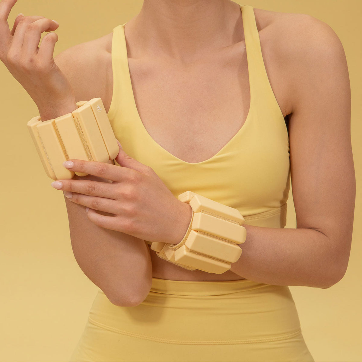 Butter Yellow Curved Weighted Bands - Wrist Styling | Your Reformer