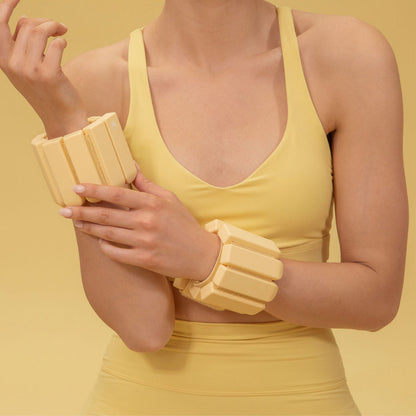 Butter Yellow Curved Weighted Bands - Wrist Styling | Your Reformer