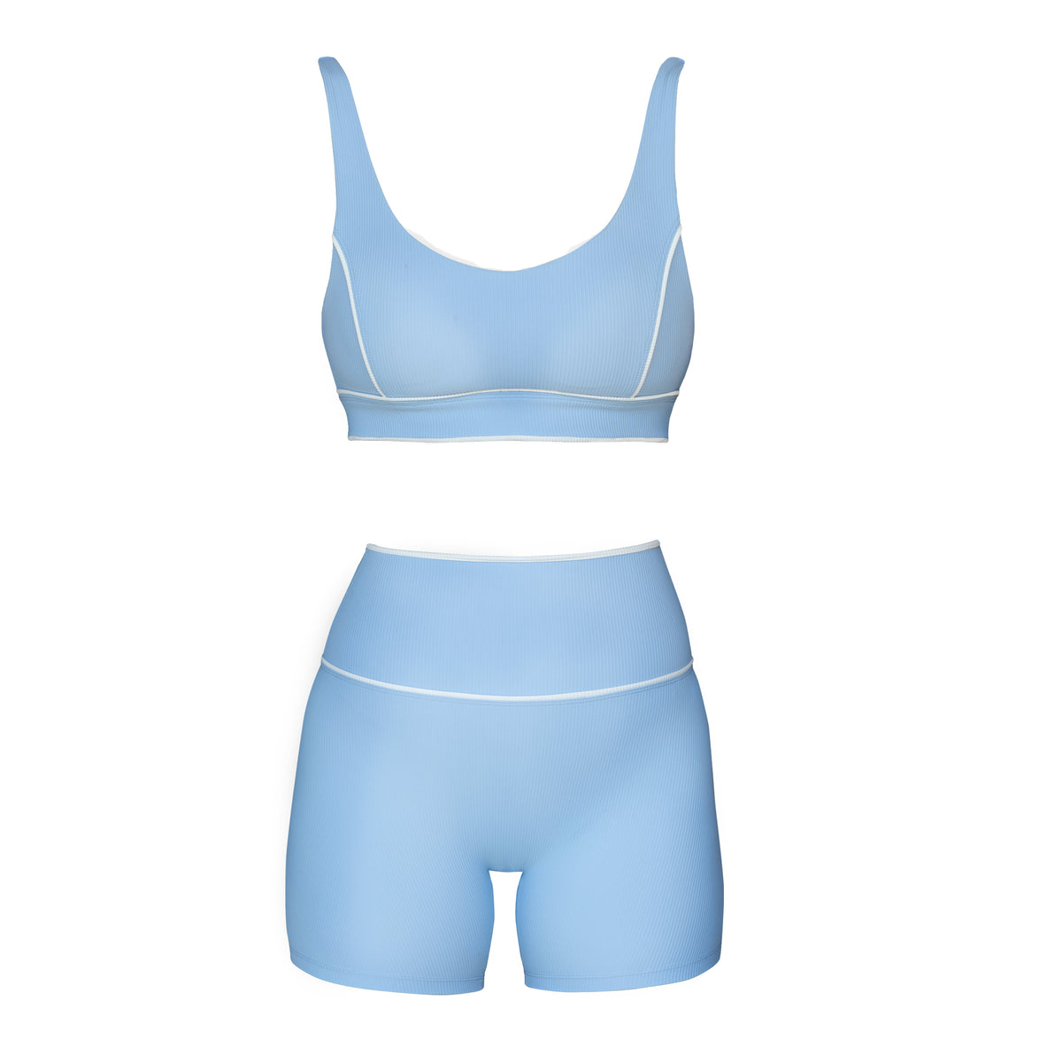 Contrast Ribbed Crop & Shorts