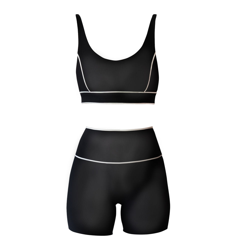 Contrast Ribbed Crop & Shorts