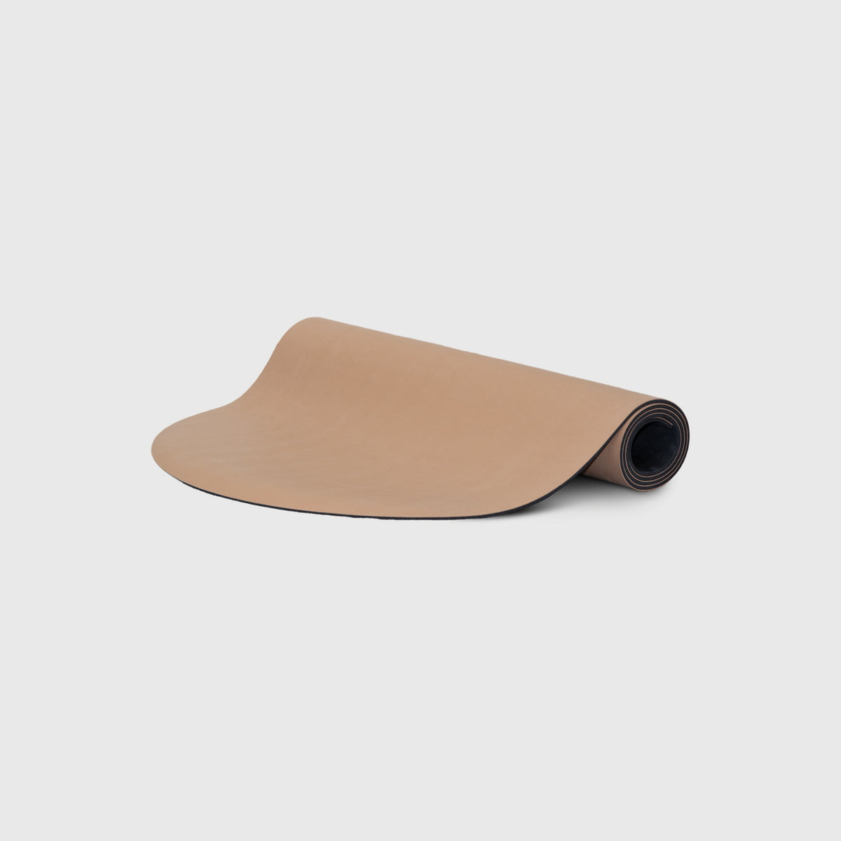 Ghosted Yoga Mat - Beige Non-Slip Pilates Mat Partially Rolled | Your Reformer