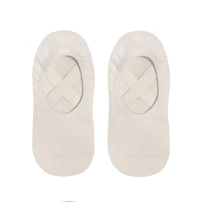 Soft Grey Ballet Grip Socks - Top View Flat Lay | Your Reformer
