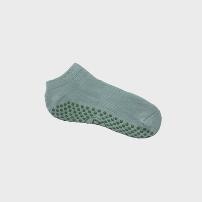 Sage Green Grip Socks with Non-Slip Dots - Side View | Your Reformer