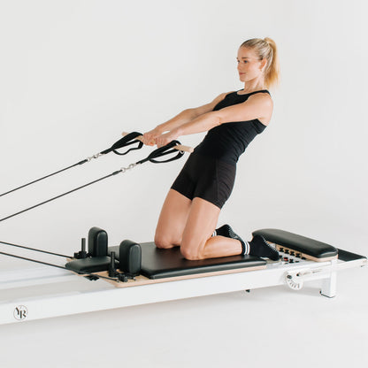 Maple Pilates Pole - In Use on Reformer | Your Reformer