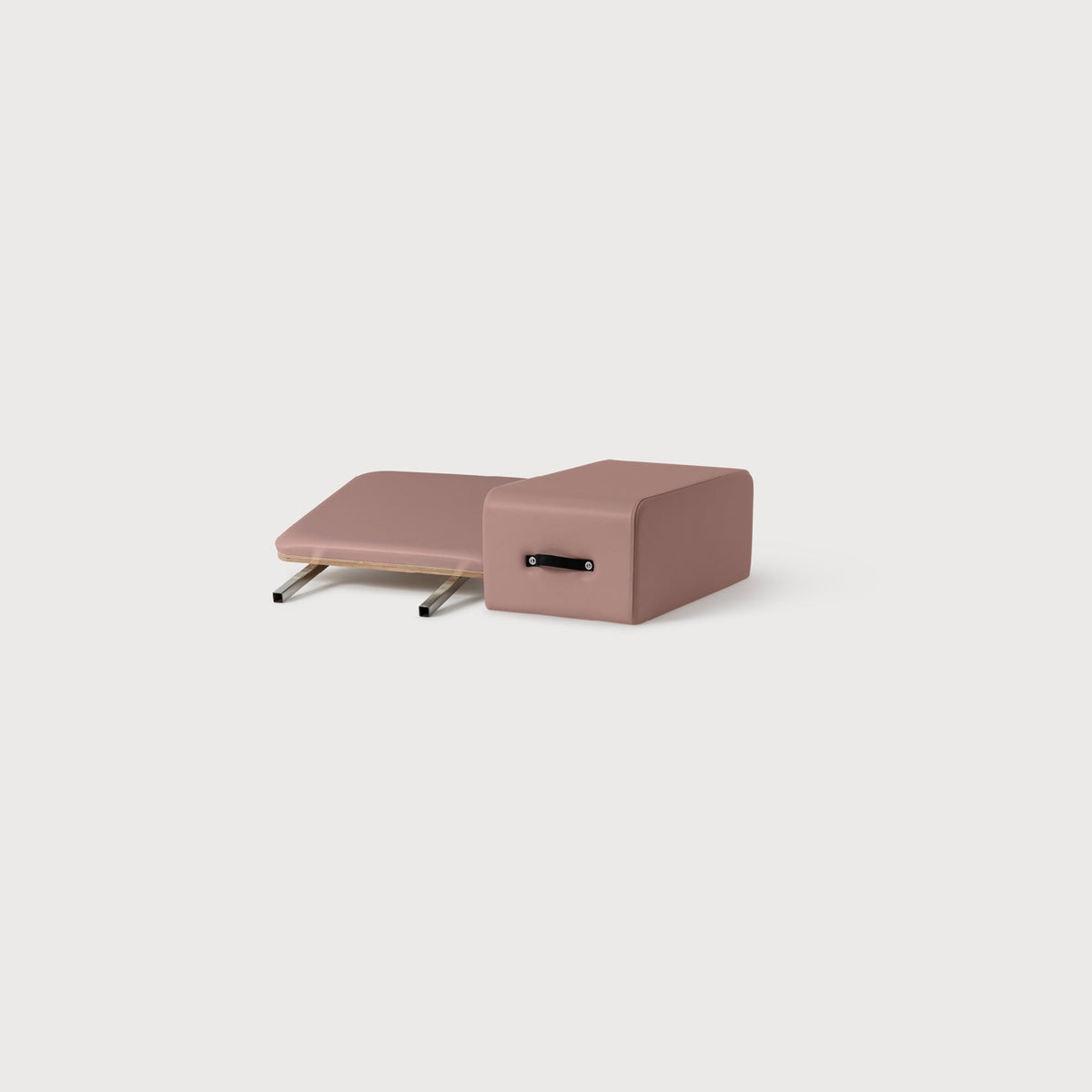 Dusty Rose Pilates Box & Jumpboard Set - Angle View | Your Reformer