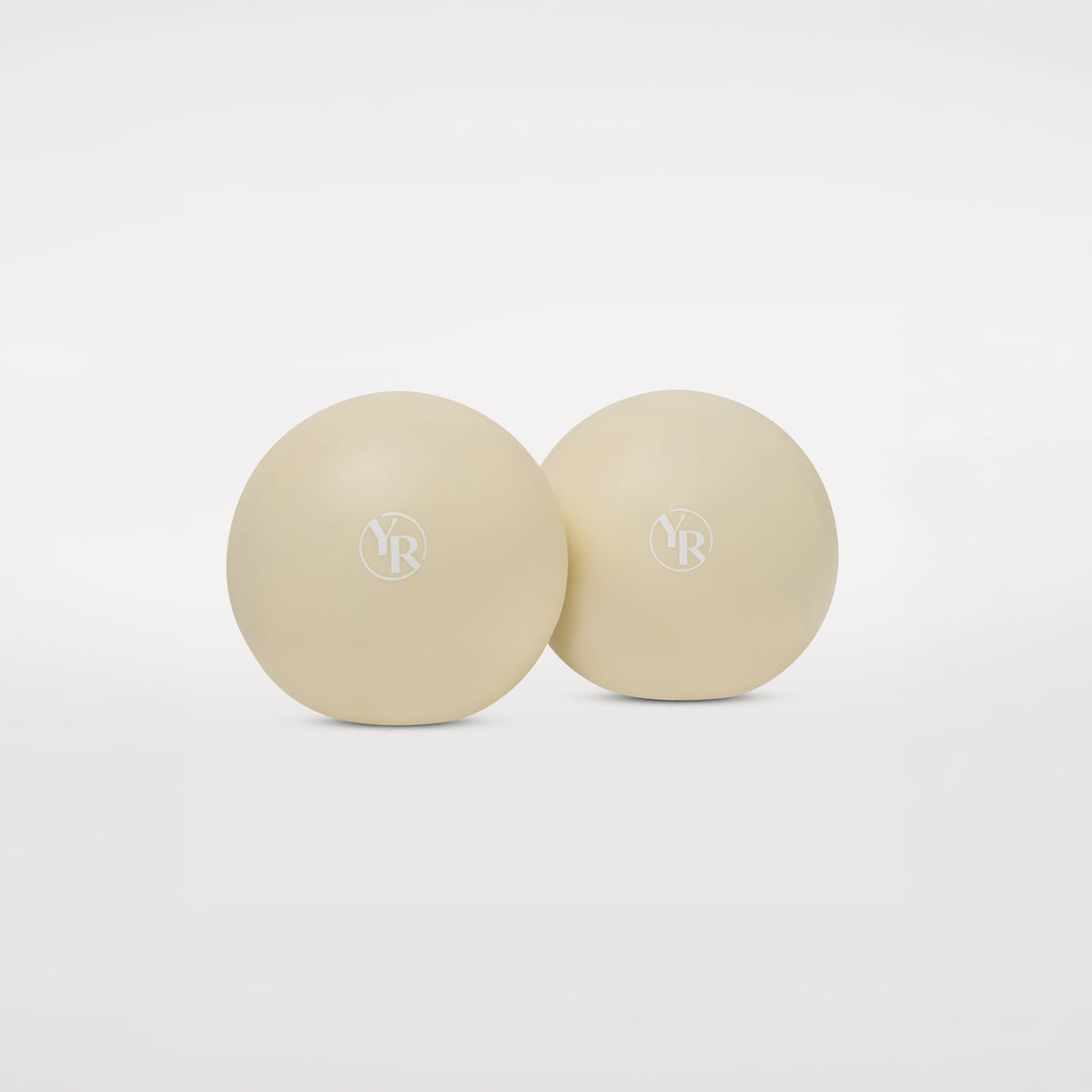 Beige Pilates Toning Balls Pair - Front View | Your Reformer