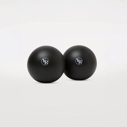 Black Pilates Toning Balls Pair - Front View | Your Reformer