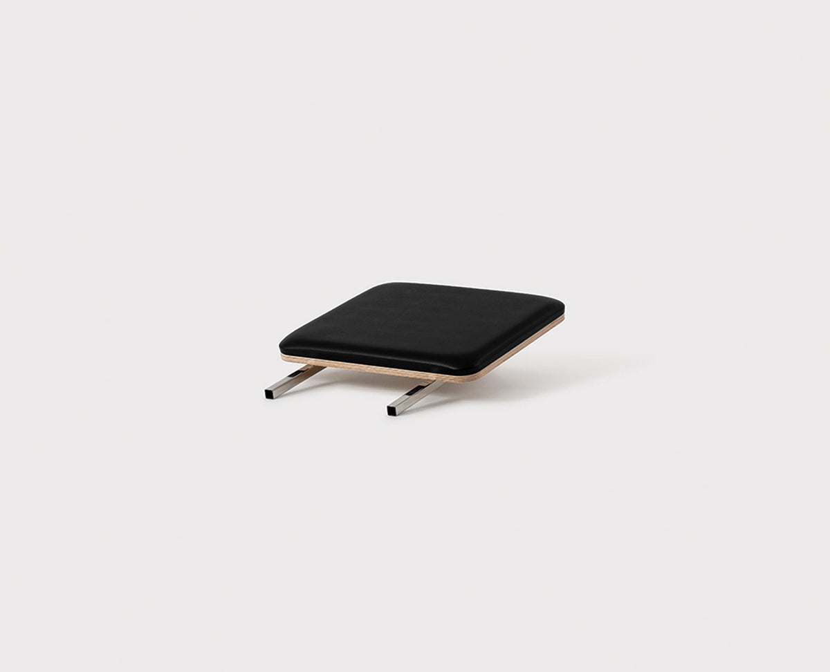 Black Pilates Sitting Box with Adjustable Stand - Side Profile | Your Reformer