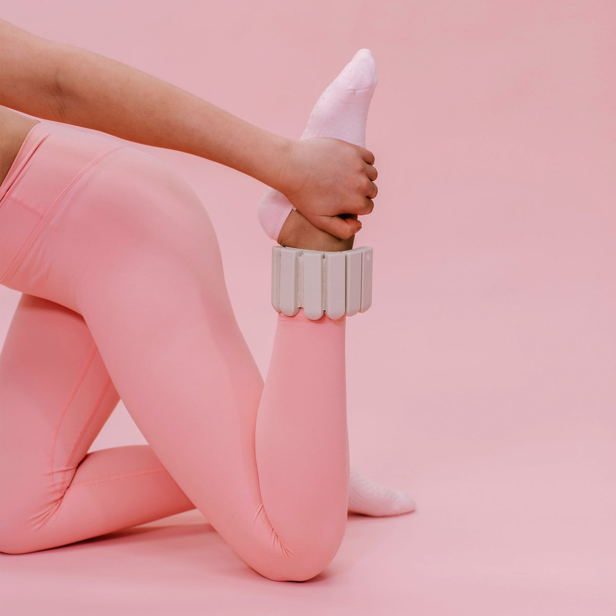 Beige Curved Weighted Bands - Ankle Styling | Your Reformer