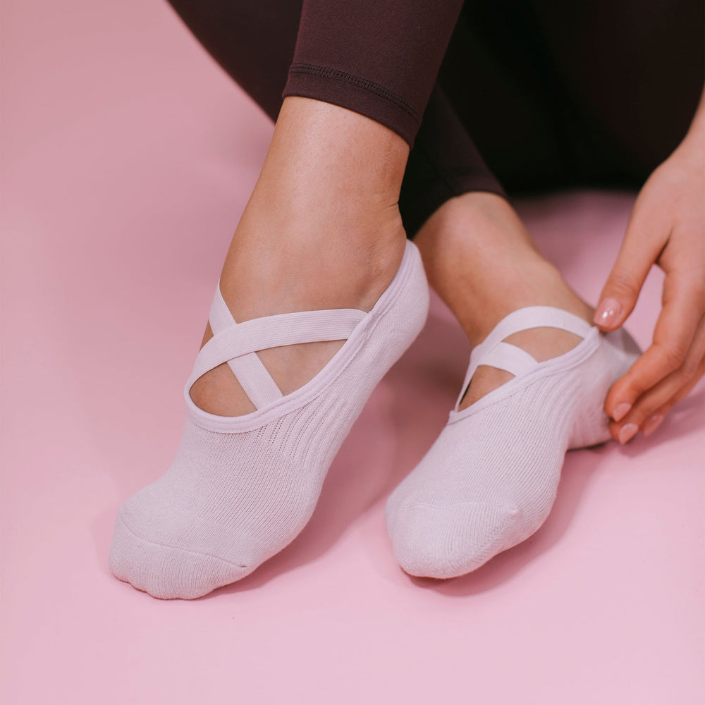 Soft Grey Ballet Grip Socks - On Model Lifestyle | Your Reformer
