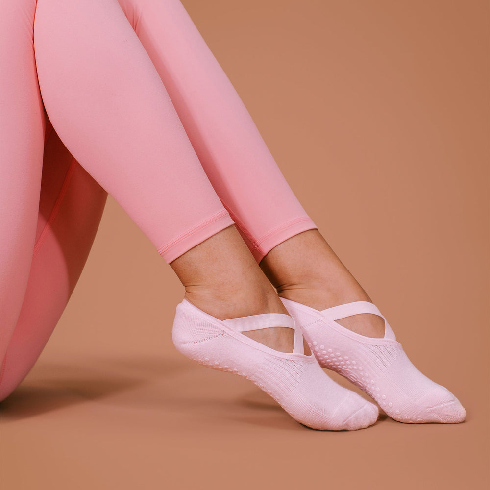 Baby Pink Ballet Grip Socks - On Model Lifestyle | Your Reformer