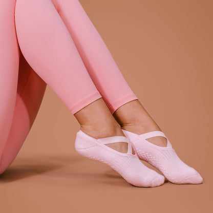 Baby Pink Ballet Grip Socks - On Model Lifestyle | Your Reformer